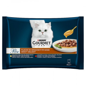 Hrana Umeda Gourmet Perle Gravy Delight 4x85 g, Pui/Vita
