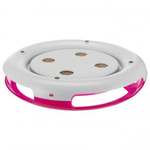 Jucarie 2in1 Pentru Pisici, Race & Scratch, Plastic/Carton, 37 cm, Roz/Alb - Img 2