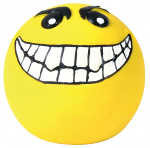Jucarie Pentru Caini, Minge Smiley, Latex, Cu Sunet, 6 cm, Diverse Modele