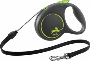 Lesa Retractabila Black Design, Snur, Culoare Verde, Marime M, Dimensiune 5 m/Pana la 20 kg