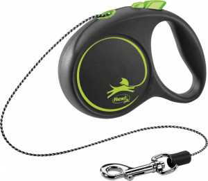 Lesa Retractabila Black Design, Snur, Culoare Verde, Marime XS, Dimensiune 3 m/Pana la 8 kg