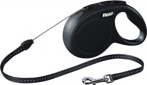 Lesa Retractabila Classic, Snur, Diverse Culori, Culoare Negru, Marime S, Dimensiune 8 m/Pana la 12 kg