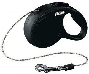 Lesa Retractabila Classic, Snur, Diverse Culori, Culoare Negru, Marime XS, Dimensiune 3 m/Pana la 8 kg