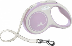 Lesa Retractabila Comfort, Banda, Culoare Roz, Marime S, Dimensiune 5 m/Pana la 15 kg