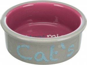 Set 2 Castroane Ceramice cu Suport Metalic, 2 x 0.3 l/12 cm/26 x 7 x 13 cm, Gri/Roz/Albastru - Img 5