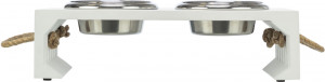 Set 2 Castroane Inox cu Suport Lemn MDF, Alb, 2 buc, Dimensiune 2 x 0.9 l/ø 17 cm/44 x 21 x 14 cm - Img 7