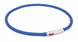 Zgarda cu Led, Incarcare USB, XS-XL, Silicon, 70 cm/ø 10 mm, Culoare Albastru