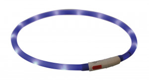 Zgarda/Led Incarcare Usb, XS-XL, 70 cm/10 mm, Albastru, 12642 - Img 2
