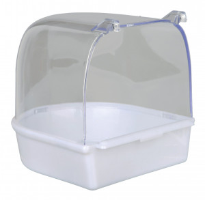 Cadita Acoperita pentru Pasari, Plastic, Semicerc, 15 x 13 x 13 cm, Diverse Culori - Img 4