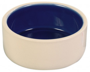 Castron Ceramic, Crem/Albastru, Dimensiune 0.35 l/ø 12 cm
