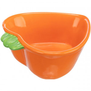 Castron Ceramic pentru Rozatoare, Forma Morcov, 180 ml / 12 x 11 cm, Portocaliu - Img 4