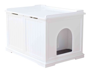 Casuta pentru Litiera sau Culcus, MDF, 75 x 51 x 53 cm, Alb - Img 2