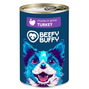 Conserva Beefy Buffy Dog, 415 g, Aroma Curcan, Produs Redus