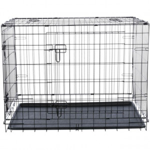 Cusca Kennel Pentru Caini, Metal, Negru, Marime XL, Dimensiune 116 x 86 x 77 cm - Img 4