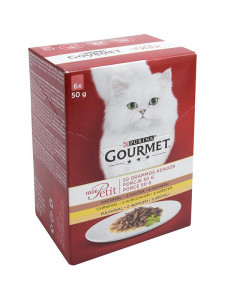 Gourmet Mon Petit, 6 x 50 g, Rata/Pui/Curcan