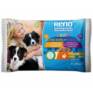 Hrana Umeda pentru Caini Junior 4*100G Pui si Curcan