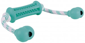 Jucarie pentru Caini, Denta Fun, Stick Pe Sfoara, Aroma Menta, Cauciuc, 37 x 9 cm