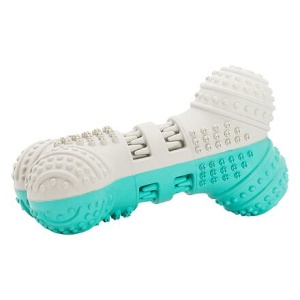 Jucarie Pentru Caini, HipHop, Dental, Os Bicolor, Aroma Menta, Cauciuc, 10 cm, Verde Menta/Gri, A403543