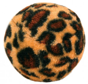 Jucarie Pentru Pisici, Set 4 Mingi Cu Imprimeu Leopard, 4 cm