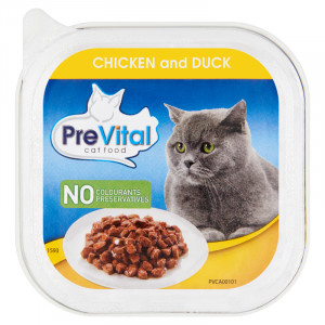 Prevital Cat Pateu Bucati de Pui si Rata, 100 g