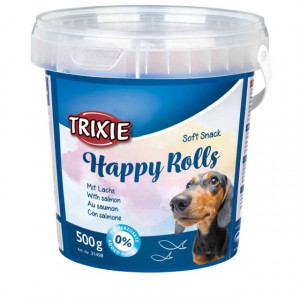 Recompense Pentru Caini, Soft Happy, Rulouri Cu Somon, 500 g - Img 2