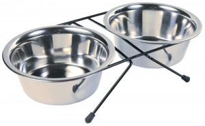 Set 2 Castroane Inox Cu Suport Metalic, Dimensiune 2 x 0.75 l/ø 17 cm/33 x 8 x 19 cm