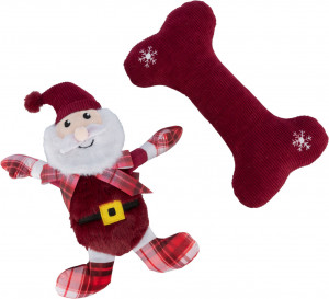 Set 2 X Jucarii Pentru Caini, Xmas Os Si Mos Craciun, Plus, 30 cm