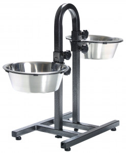 Stativ Reglabil cu 2 Castroane Inox, 2 x 2.8 l/ 24 cm