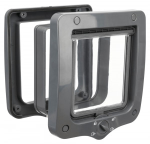 Usa Batanta pentru Pisici, 4 Way, cu Tunel, 20 x 22 cm, Culoare Gri