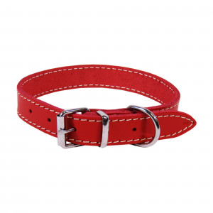 Zgarda Exo L0-L6, Simplu, Piele, Culoare Rosu, Dimensiune 2.0/45 cm