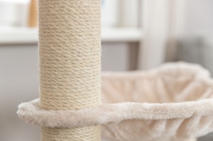 Ansamblu Cat Tree Alessia, 65x38x114 cm, Gri/Nisipiu, 44473 - Img 9
