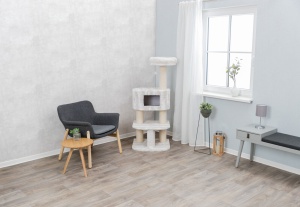 Ansamblu Cat Tree Nelli, 58x58x140, Alb/Taupe, 44429 - Img 5