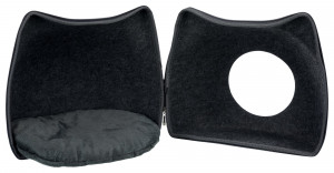 Cos Soft cu Fermoar, Forma Cap Pisica, 38 x 35 x 37 cm, Antracit - Img 2