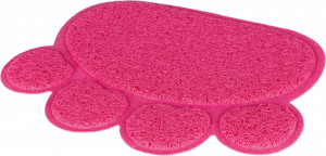 Covoras in fata litierei, PVC, forma de labuta, 40 x 30 cm, roz, 40387