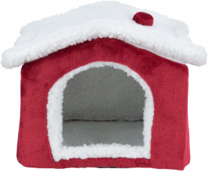 Culcus-Casuta Pentru Rozatoare, Xmas, 29 × 24 × 31 cm, Rosu/Alb, 92653 - Img 1