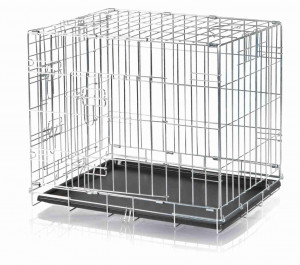 Cusca Kennel Pentru Caini, Metal, Crom, Marime M, Dimensiune 78 x 62 x 55 cm