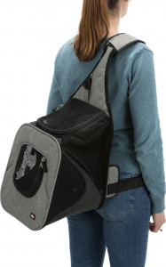 Geanta de Transport, Savina, Frontala, 30 x 33 x 26 cm, Pana la 10 kg, Negru/Gri - Img 4