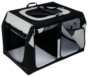 Geanta Transport Auto/Cazare Caini, Vario Double, S: 91 x 60 x 61/57 cm, Negru/Gri