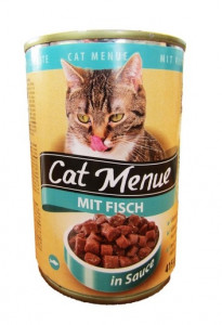 Hrana Umeda Pentru Pisici, Cat Menu Adult, Cu Peste, 415 g