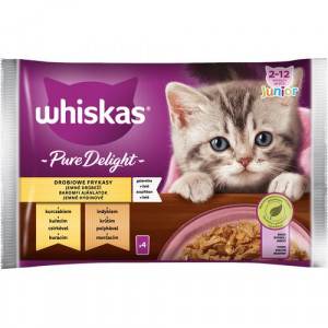 Hrana Umeda pentru Pisici, Whiskas Junior Pure Delight, 4 x 85 g
