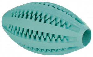 Jucarie Pentru Caini, Denta Fun, Minge Rugby, Aroma Menta, Cauciuc, 11 cm