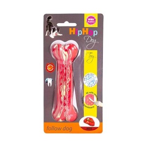Jucarie Pentru Caini, HipHop, Dental, Os Antibacterian, Aroma Friptura De Vita, Cauciuc, 13.5 cm, A434253 - Img 2