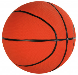Jucarie Pentru Caini, Minge Basket, Latex, Cu Sunet, 13 cm, Albastru Petrol - Img 3