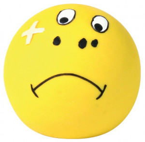 Jucarie Pentru Caini, Minge Smiley, Latex, Cu Sunet, 6 cm, Diverse Modele - Img 3