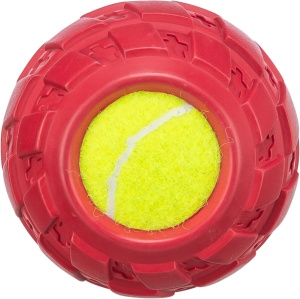 Jucarie Pentru Caini, Minge Tenis in Anvelopa Cauciuc, 7.5 cm 33196 - Img 2