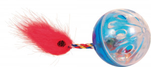 Jucarie Pentru Pisici, Set 2 X Mingi Zornaitoare Cu Codite , 4 cm - Img 2