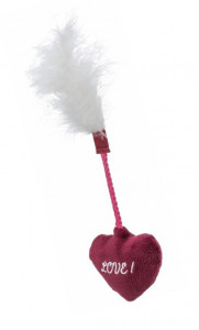 Jucarie Pentru Pisici, Valentine's, Inima Cu Pene, Plus, 20 cm, 9935262