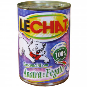 Lechat Conserva pentru Pisci, Ficat, Rata, 400 g