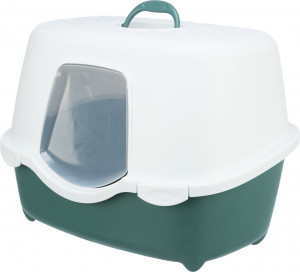 Litiera Davio Top, Cu Capac Si Filtru De Carbon, 56 x 39 x 39 cm, Verde/Alb - Img 8
