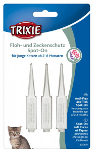 Picaturi Antiparazitare Naturale Pentru Pisici, Spot-On, de la 2-8 luni, 3 x 0.6 ml